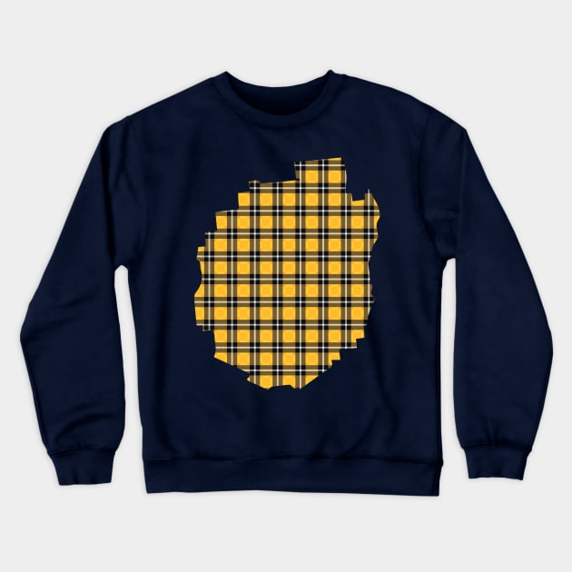 Yellow Plaid Adirondack Park Crewneck Sweatshirt by Designs by Dro